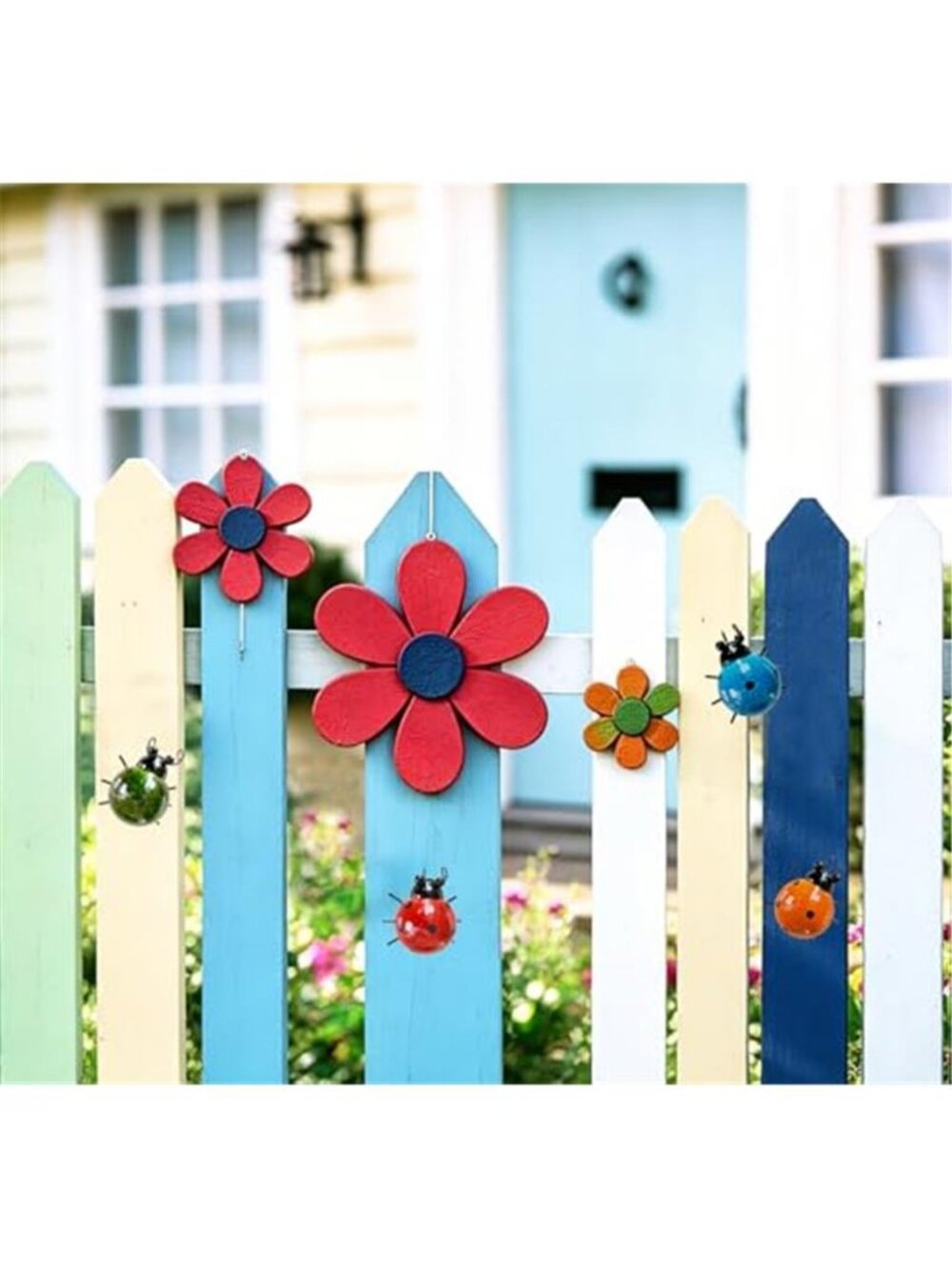 Set of 4 Cute Ladybugs Outdoor Decor Wall Sculpture - Picture 4 of 6